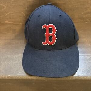 Vtg Boston Red Sox Hat Plain Logo Hook‎ Loop Cap MLB Wool Blend Twin Enterprises